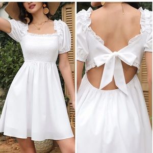 White Mini Graduation Dress